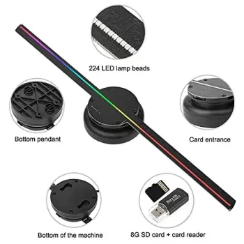 3D Hologram Fan with WiFi, 3D Hologram Projector Advertising Display for Business Store Signs, Bar, Casino, Party & Halloween - 42 cm diameter - Image 4