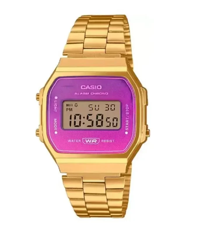 Vintage Series Digital Watch For Women A168WER-2ADF (Pink & Gold)
