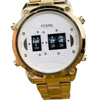 FSL Drum Roller Watch Full Premium Collection - White and Gold