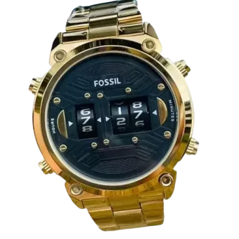 Fossil Roller Watch Full Premium Collection - Black and Gold