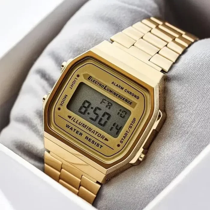 Digital watch for women - Digital Gold Dial Women's Watch-B640WC-5ADF - Image 3