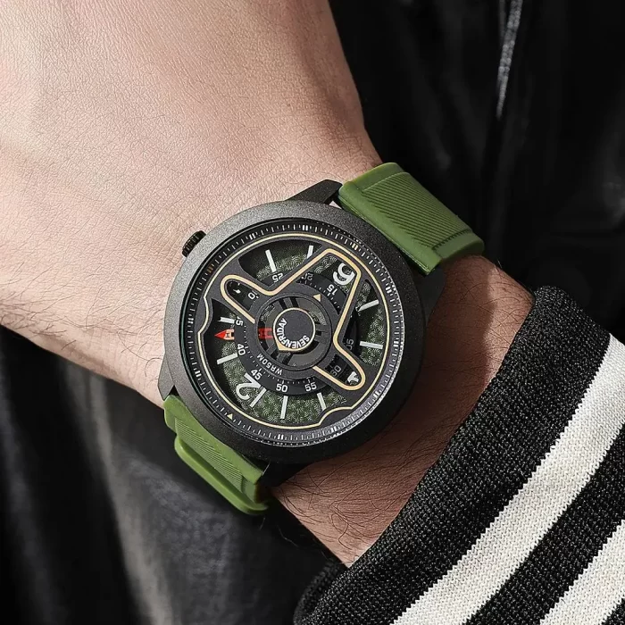 Seven Friday Digital Watch - Steering Wheel Fashion Watch Green - Image 2