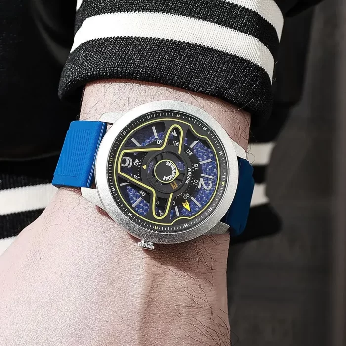 Seven Friday Digital Watch - Steering Wheel Fashion Watch Blue - Image 2