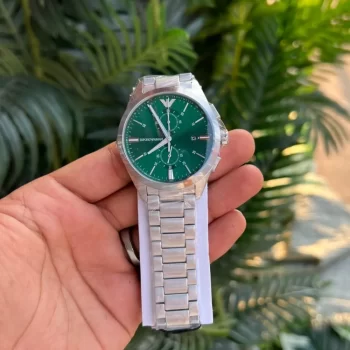 EmporioArmani Analog Chronograph Watch - For Men AR11480 Stainless Steel Green Dial - Image 3