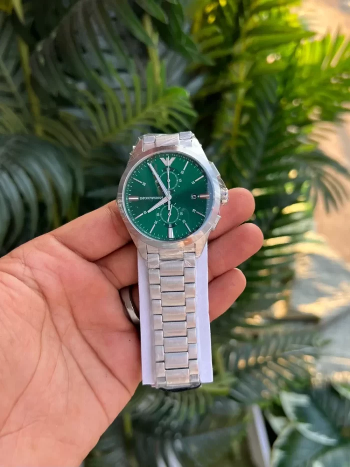 EmporioArmani Analog Chronograph Watch - For Men AR11480 Stainless Steel Green Dial - Image 3