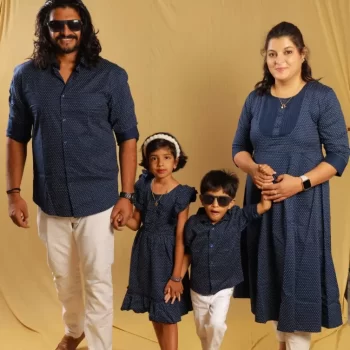 Premium Range of Family Dress with Long Gown for Women - Blue Color