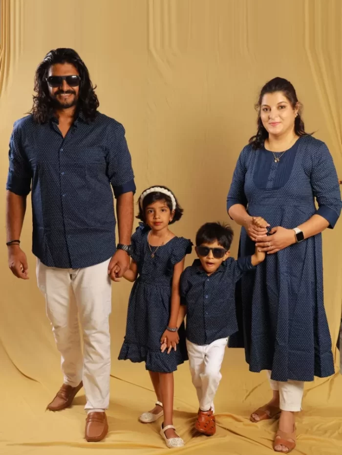 Premium Range of Family Dress with Long Gown for Women - Blue Color