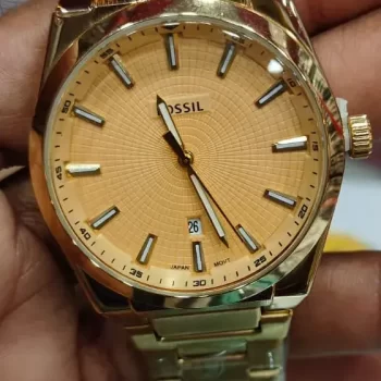 Everett Three-Hand Date Stainless Steel Watch Full Gold - FS5984 - Image 5