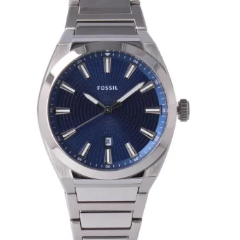 Everett Three-Hand Date Stainless Steel Watch Blue Dial - FS5984