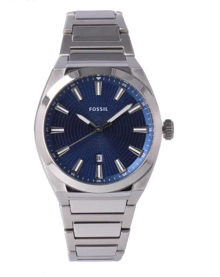 Everett Three-Hand Date Stainless Steel Watch Blue Dial - FS5984