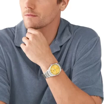 Yellow Dial Watch - Fossil Everett Stainless Steel Watch FS5984 | Elegant & Reliable - Image 6