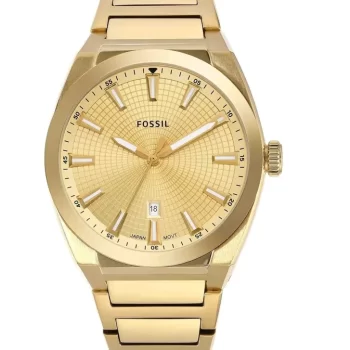 Everett Three-Hand Date Stainless Steel Watch Full Gold - FS5984