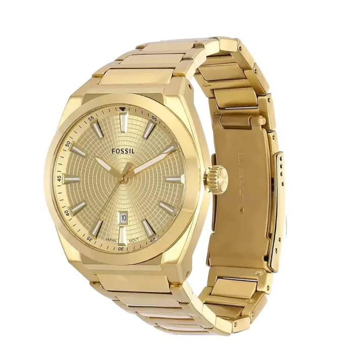Everett Three-Hand Date Stainless Steel Watch Full Gold - FS5984 - Image 2