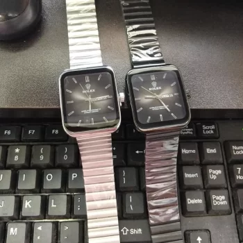 Square Analog Swiss Watch Black - Image 2