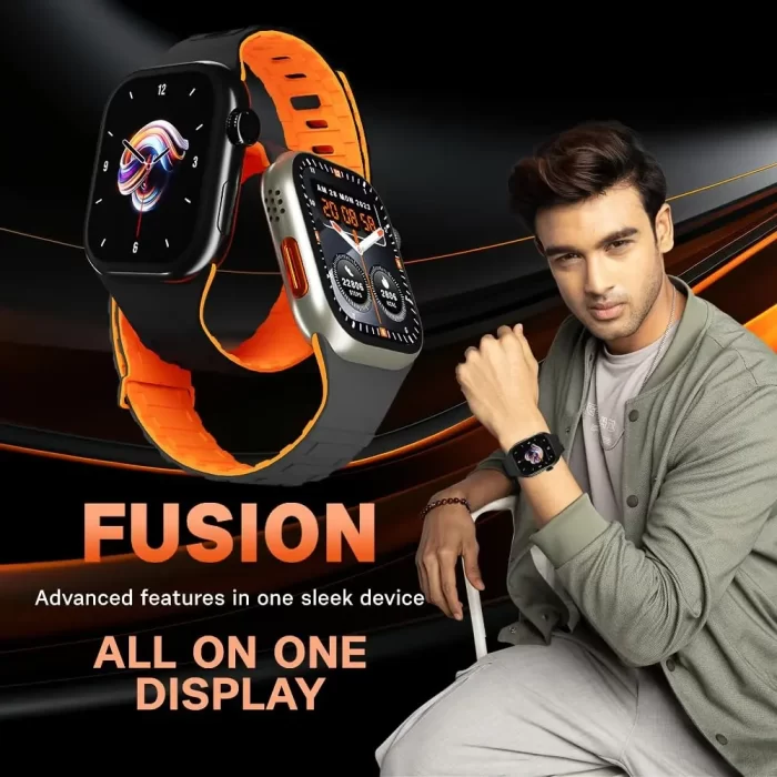 TS TIMESTONE Fusion with 2.01” HD Always On Display Bluetooth Calling Smart Watch, Metal Body, Rotary Crown, 500 Nits, Health Tracking, Wireless Charging with 1 Year Warranty - Image 3