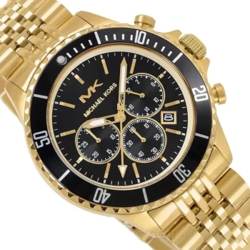 Michael Kors Men’s Chronograph Stainless Steel Gold and Black Dial 44mm Watch MK8726 - Image 3