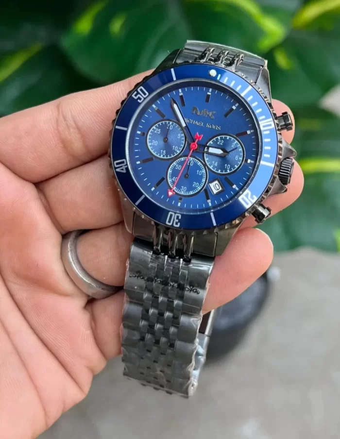 Michael Kors Men’s Chronograph Stainless Steel Blue Dial 44mm Watch MK8726 - Image 3