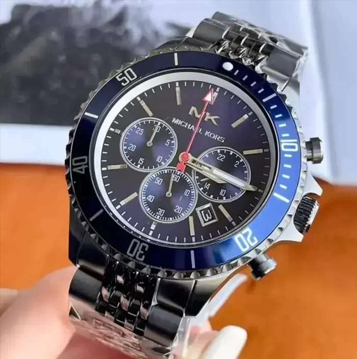 Michael Kors Men’s Chronograph Stainless Steel Blue Dial 44mm Watch MK8726 - Image 2