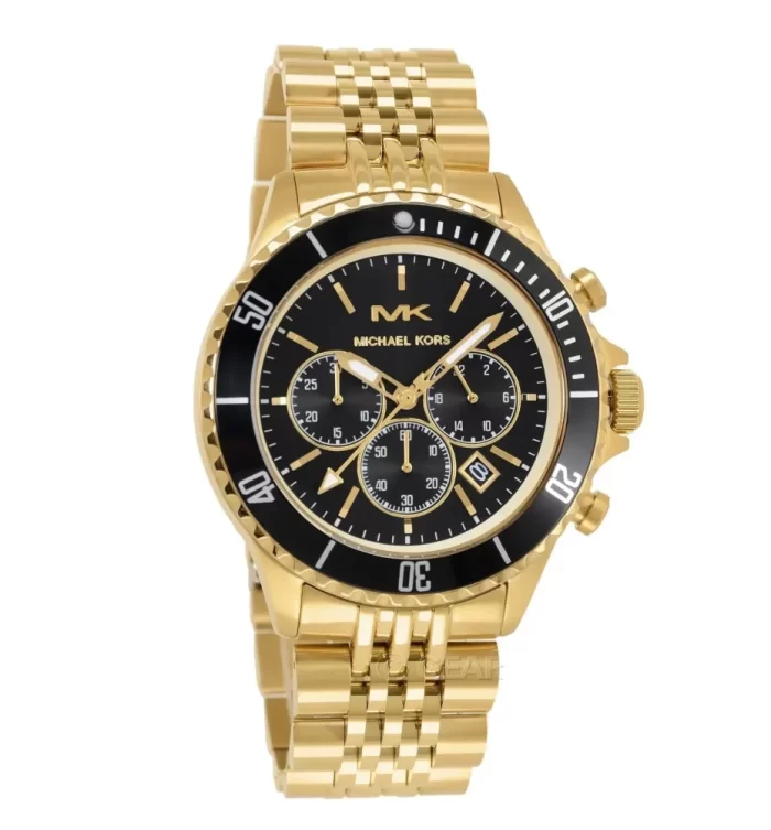 Michael Kors Men’s Chronograph Stainless Steel Gold and Black Dial 44mm Watch MK8726