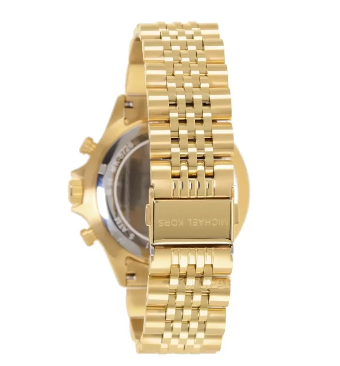Michael Kors Men’s Chronograph Stainless Steel Gold and Black Dial 44mm Watch MK8726 - Image 2