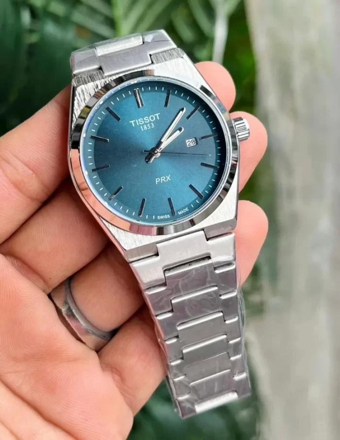 TST PRX 35 Powermatic 80 Stainless Steel Mens Watch Blue & Silver