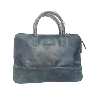 Women's Genuine Leather Hand Bag with 2 Year Warranty ( CON-2-Blue)