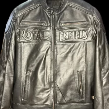 Black Solid Original Leather Jacket for Bike Riders - Image 2