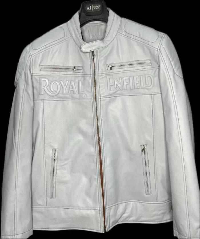 White Original Leather Jacket for Bike Riders - Image 2