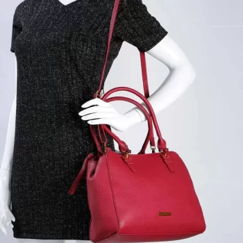 Women's Genuine Leather Hand Bag with 2 Year Warranty ( CON-2-Red)