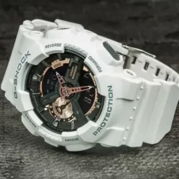 G Shock GA110 White G Shock Watch , White G Shock Mens Watch - Men’s Sport Design Dual Time Display Watch White GA110RG-7A - All Function Model - Image 4