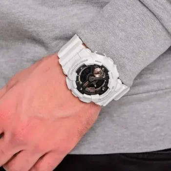 G Shock GA110 White G Shock Watch , White G Shock Mens Watch - Men’s Sport Design Dual Time Display Watch White GA110RG-7A - All Function Model - Image 2