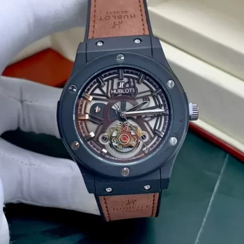 Hublot Leather Strap Unisex Brown Watch HB04 - Image 2