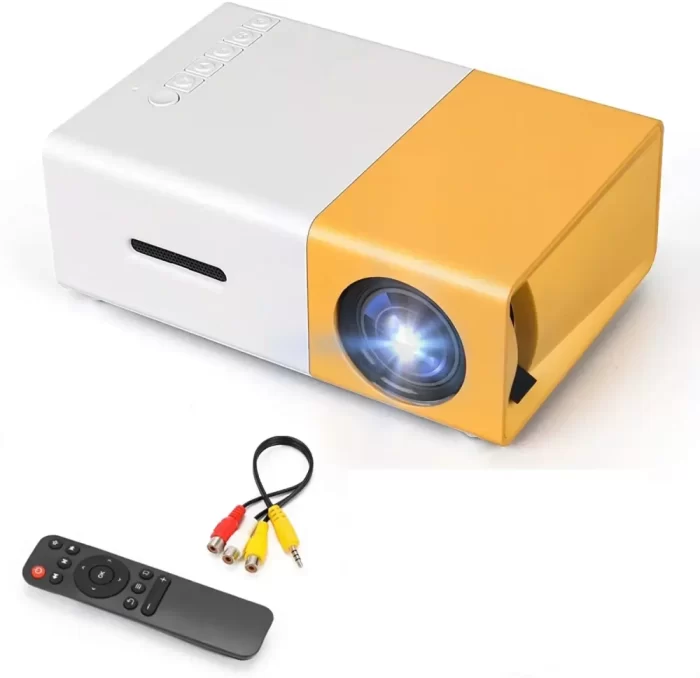 Mini Projector Portable Full Color LED LCD Video Projector with HDMI USB AV Interfaces and Remote Control