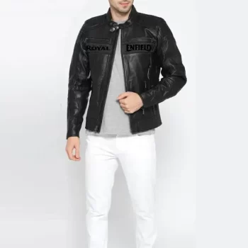 Black Solid Original Leather Jacket for Bike Riders - Image 4