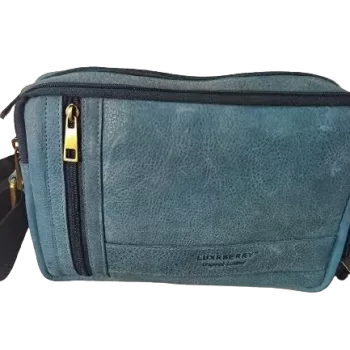 Genuine Leather Crossbody Wallet Hand Purse, Stylish Sling Satchel Mobile Phone Shoulder Bag with Detachable Straps 2 Year Warranty (Blue)
