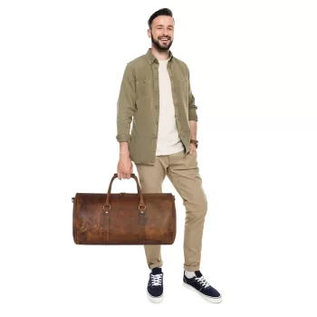 Genuine Leather Premium Multi Utility Duffle Bag Alpha Elegance with 2 Year Warranty - Image 2