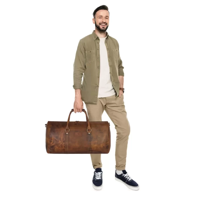 Genuine Leather Premium Multi Utility Duffle Bag Alpha Elegance with 2 Year Warranty - Image 2