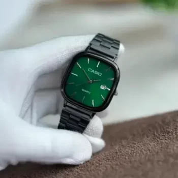 Green Dial Watch - Quartz Classic Watch For Men & Women Green & Black