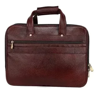 Genuine Leather Brown Laptop Bag with 2 Year Warranty - Image 2