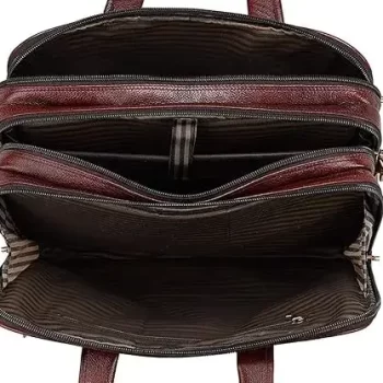 Genuine Leather Brown Laptop Bag with 2 Year Warranty - Image 3