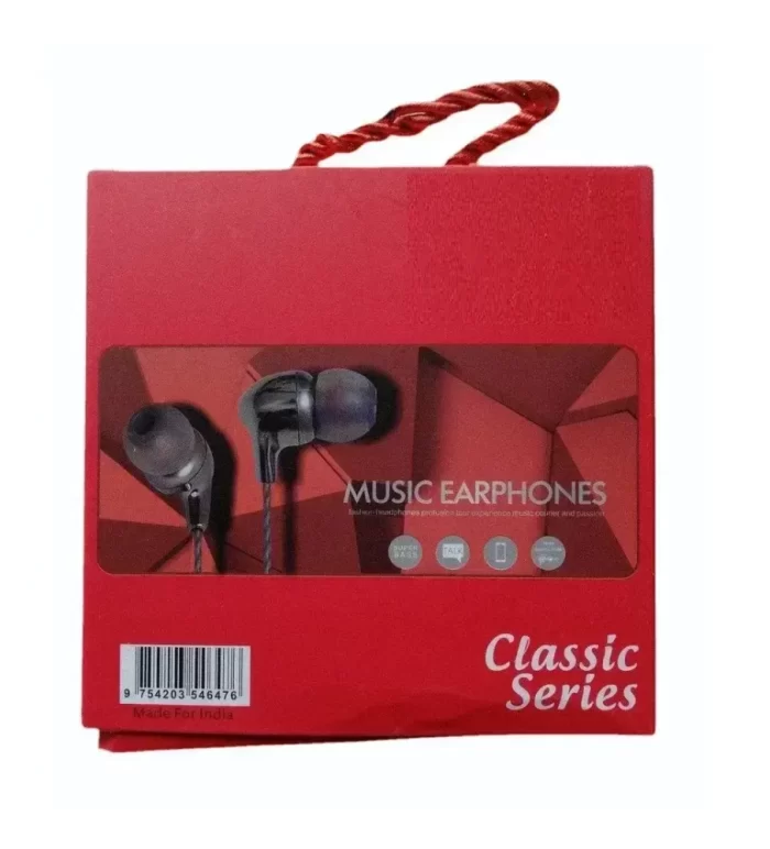 Classic Series Black Wired Earphone, Compatible for Mobile, Laptop & Tablet - Free Product - Image 5
