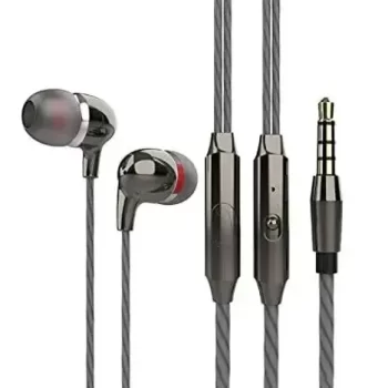 Classic Series Black Wired Earphone, Compatible for Mobile, Laptop & Tablet - Free Product - Image 2