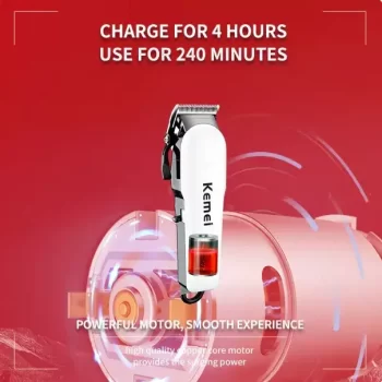Kemei KM809A Hair Trimmer Professional USB Rechargeable Electric Hair Trimmer Men's Electric Beard Trimmer Hair Cutting Machine - Image 5