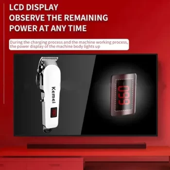 Kemei KM809A Hair Trimmer Professional USB Rechargeable Electric Hair Trimmer Men's Electric Beard Trimmer Hair Cutting Machine - Image 4