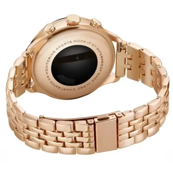 Ladies Smart Watch - Gen 9 Max Diamond Stainless-Still Amoled Display 4 Straps BT Calling Smart Notifications Smartwatch (Rose Gold Strap/Black/Green/Red Leather Strap) with On/Off Brand Logo & Wireless Charging - Image 2