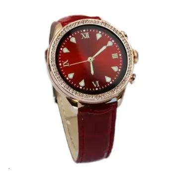 Ladies Smart Watch - Gen 9 Max Diamond Stainless-Still Amoled Display 4 Straps BT Calling Smart Notifications Smartwatch (Rose Gold Strap/Black/Green/Red Leather Strap) with On/Off Brand Logo & Wireless Charging - Image 3
