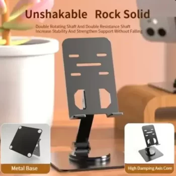 Metal Desktop Stand 360 Degree Rotating Mobile Phone Holder - Image 2