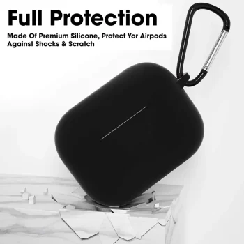 AirPods Case Cover with Keychain Neck, Protective Silicone Case , Shockproof - Free Product - Image 2