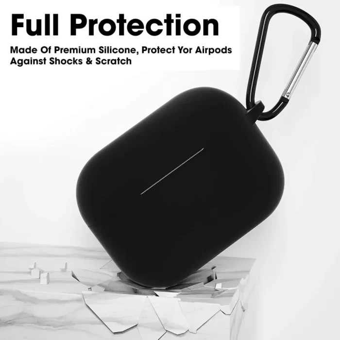 AirPods Case Cover with Keychain Neck, Protective Silicone Case , Shockproof - Free Product - Image 2