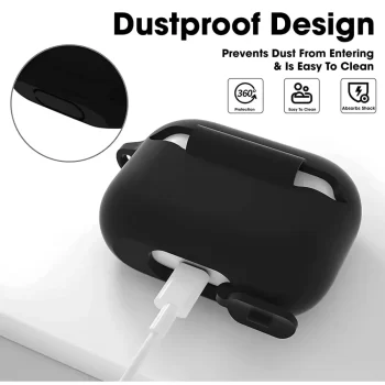 AirPods Case Cover with Keychain Neck, Protective Silicone Case , Shockproof - Free Product - Image 4